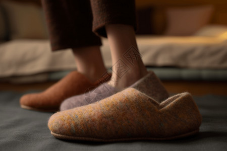 女式棉鞋毡毛拖鞋背景