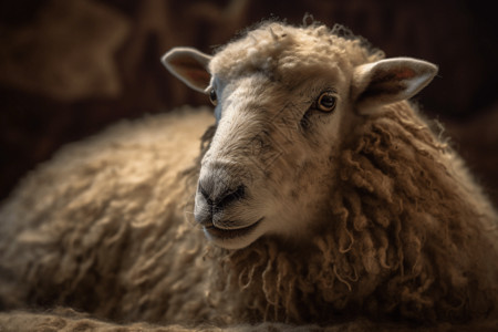 羊肉特写毡制动物绵羊插画