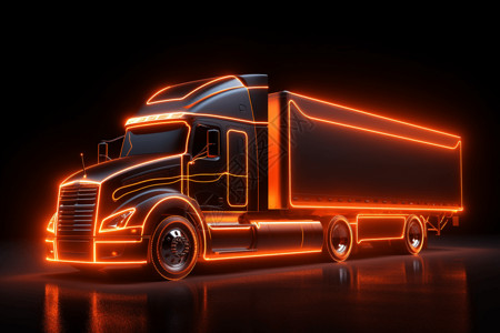 公路素材高清电动卡车运输物流视角设计图片