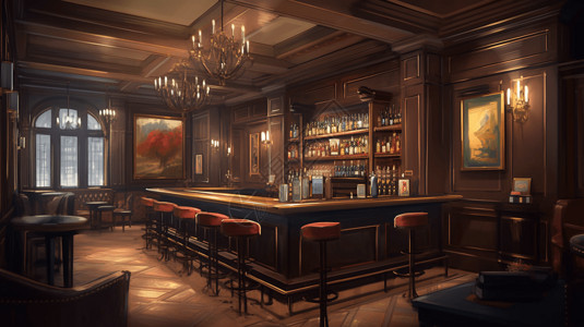 酒吧绘画背景图片