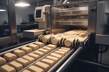 食品生产奶酪加工高清图片