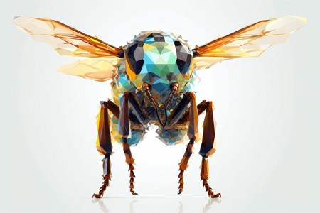 巨大的甲虫几何构图乌鸦插画