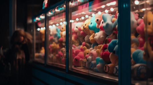 街机游戏素材温馨的玩偶背景