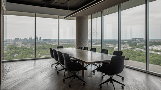 高大玻璃办公室有高透玻璃的会议室插画