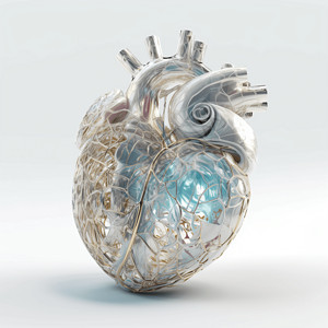 水晶金属艺术心脏图片
