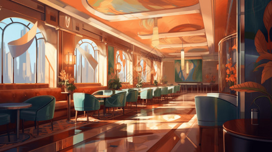 文艺风格餐厅背景图片