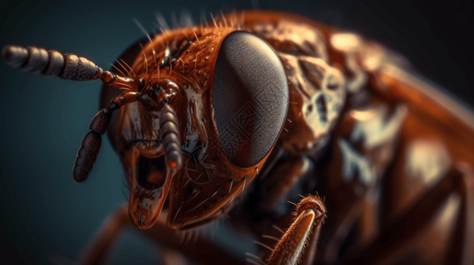 昆虫复眼昆虫标本和微观细节插画