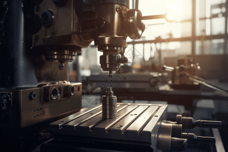现代机械工厂中的钻孔机背景图片