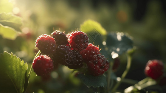 新鲜莓果浆果桑葚果高清图片
