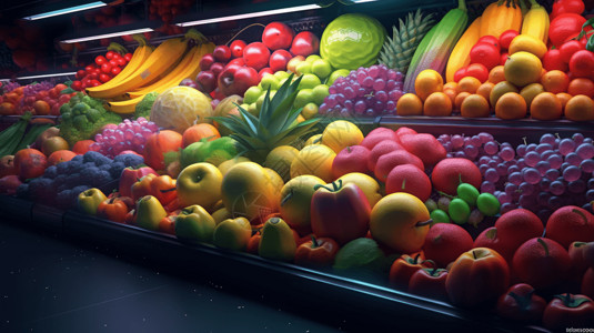 苹果展示超市蔬果展示设计图片