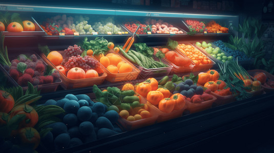 水果陈列柔光蔬果展示设计图片