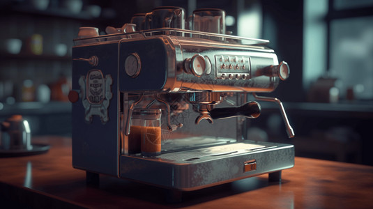 复古的咖啡机背景图片