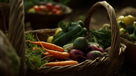新鲜收获的蔬菜是农民奉献的回报图片