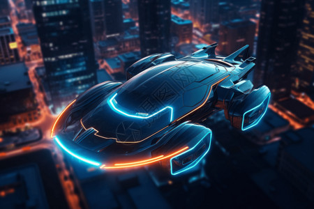 未来科技个人飞行汽车背景图片