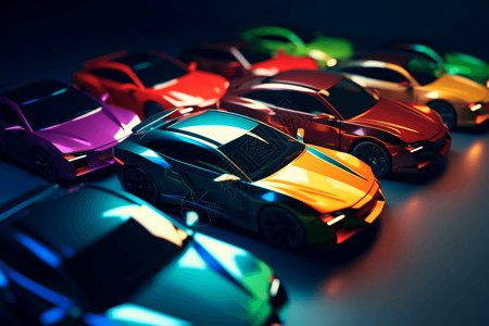 3D打印玩具3D汽车工厂渲染图设计图片