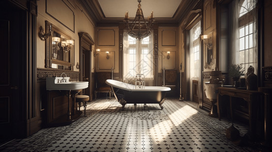 古典浴室图片