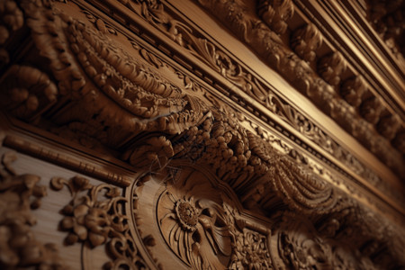 高清雕刻素材音乐厅天花板雕刻细节特写背景