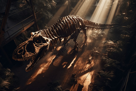 恐龙化石展览馆背景图片