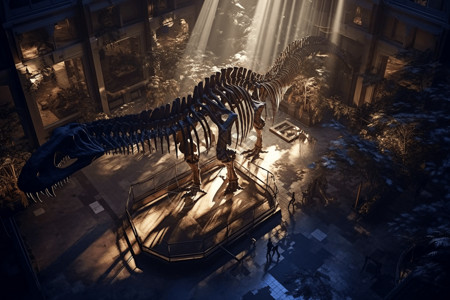 霸王龙化石恐龙化石博物馆背景