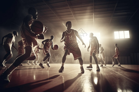 篮球运动员参加比赛背景图片