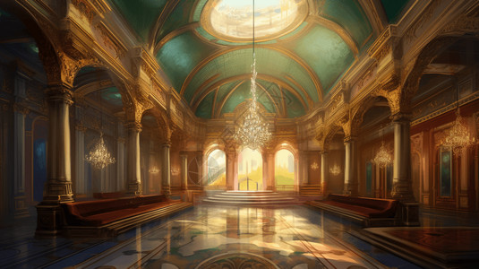 富丽堂皇的宫殿背景图片