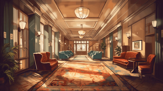 复古酒店背景图片