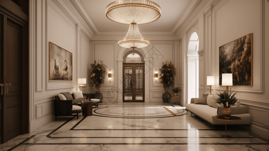 大理石大堂典雅会客厅设计图片