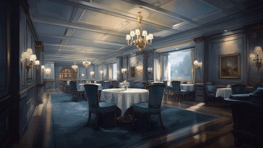 高端典雅的酒店餐厅背景图片