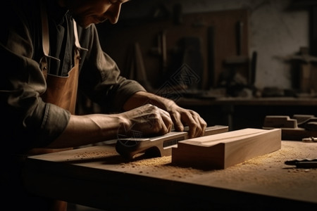 创造地木匠巧妙地切割了一块弯曲的木头背景
