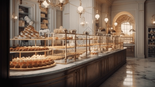 法式轻奢甜品面包房设计图片