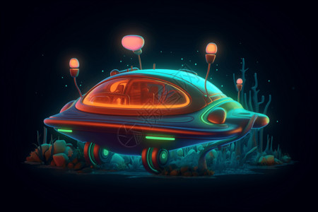 海底png海底星球造型的汽车插画