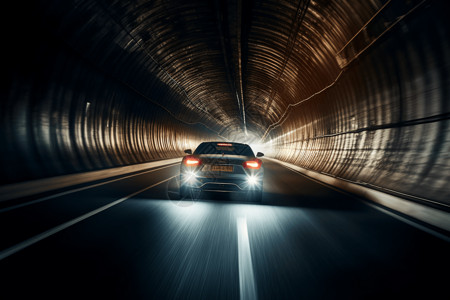 汽车通过隧道行驶图片