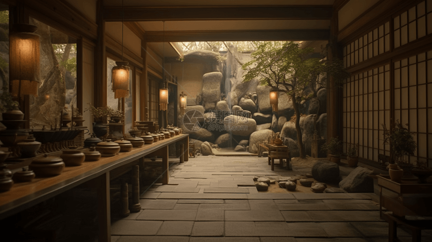 日式茶室图片