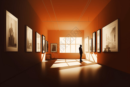 博物馆展厅效果图背景图片