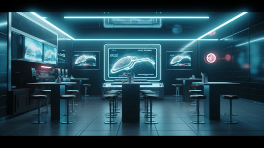 未来感高级餐厅背景图片