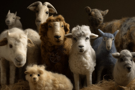 一群可爱的小羊背景图片