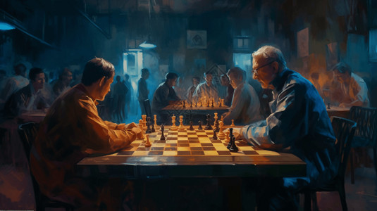 国际象棋比赛插画