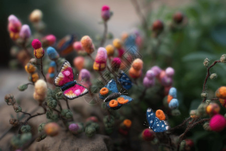 花丛上的针毡蝴蝶图片