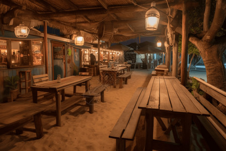 海滩氛围海滨餐厅设计图片