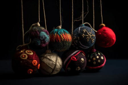 羊毛毡制节日装饰品图片
