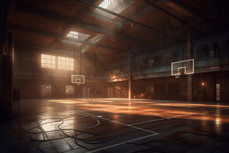 空旷的篮球场图片