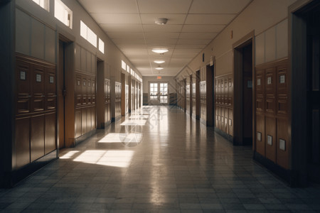 空旷的高中走廊图片