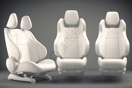 透气舒适汽车座椅透视图设计图片