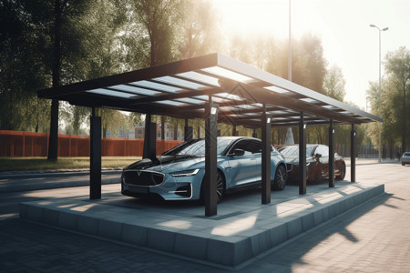 太阳能汽车充电站图片