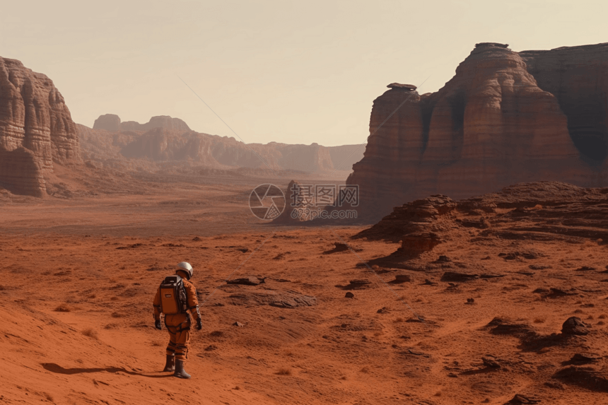 在火星上勘察的工人图片