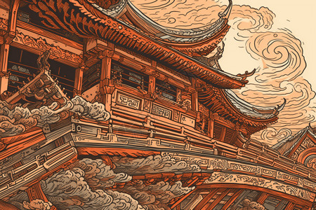 浮世绘中国建筑图片