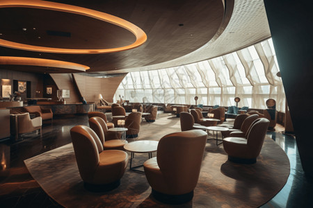 机场贵宾通道机场休息室3D设计图设计图片