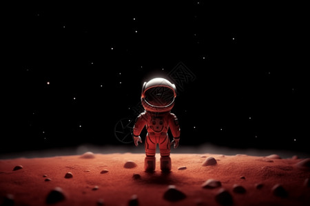 微小的宇航员站在星球上插画背景图片