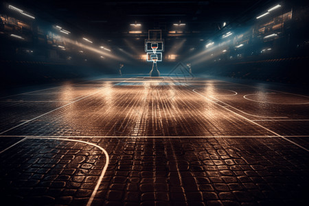 篮球馆的素材明亮的篮球馆插画