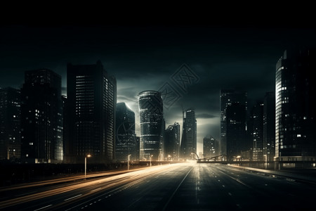 深夜城市深夜的城市景象设计图片